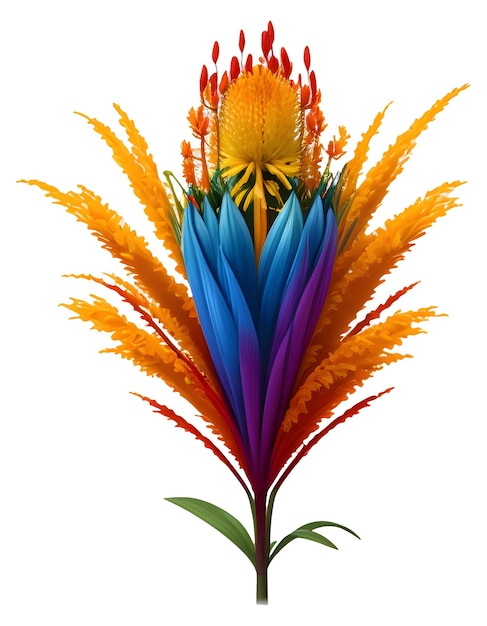 Vecteur l'oiseau multicolore de la fleur du paradis