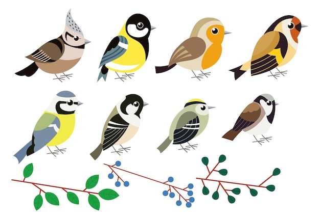 L'oiseau de printemps est un vecteur clipart mignon.