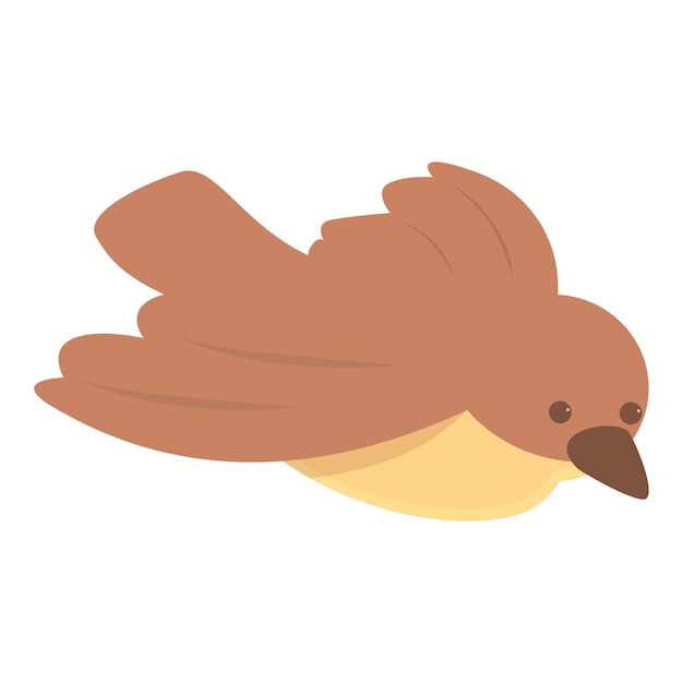 Vecteur oiseau rapide mouche icône dessin animé vecteur arbre oiseau personnage mignon