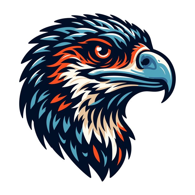 L'oiseau Sauvage De Proie Tête Face Oiseau De Rapine Design Vectoriel Illustration Faucon Aigle Faucon Logo
