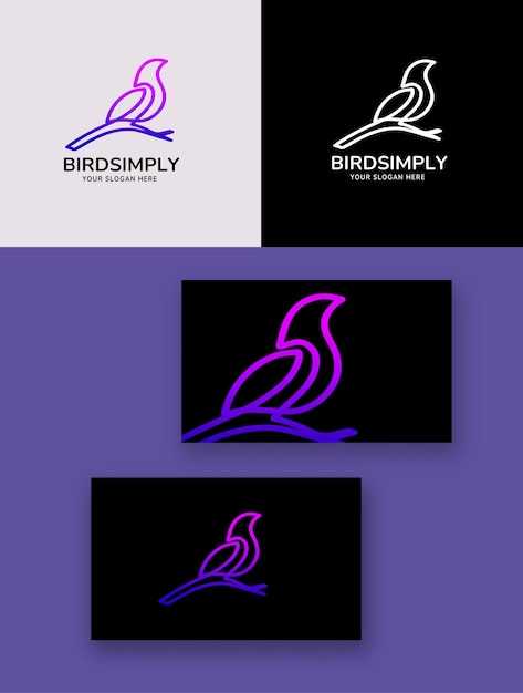 Oiseau Simplement Logo Monoline