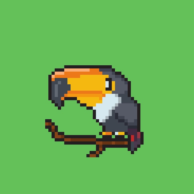 Un Oiseau Toucan Dans Un Style Pixel Art