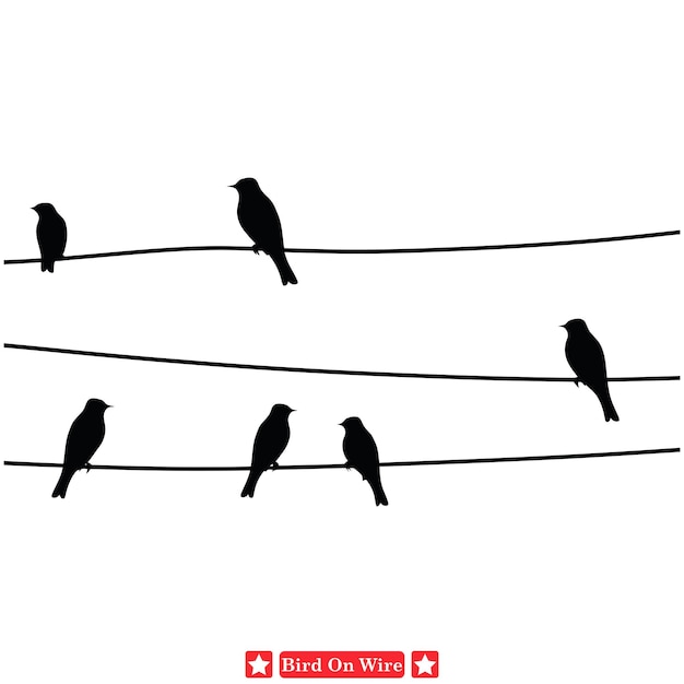 Des Oiseaux Harmonieux Sur Des Silhouettes De Fil