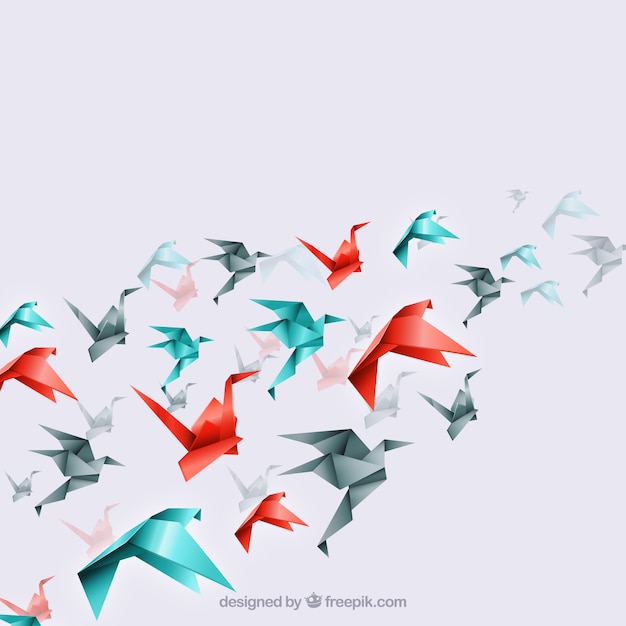 oiseaux Origami fond
