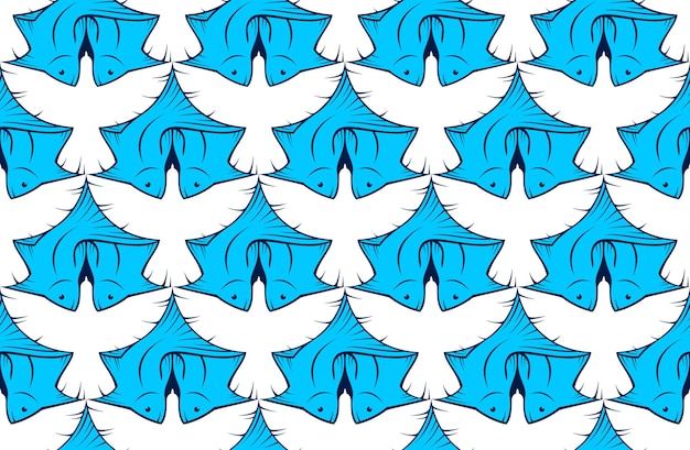 Les Oiseaux Et Les Poissons Sont Vectoriels D'arrière-plan Transparent Dans Le Style Graphique De L'artiste Escher, Motif Sans Fin D'animaux.