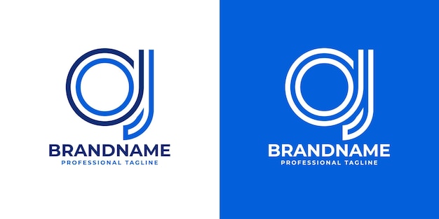 Oj Monogramme De Ligne Logo Adapté Aux Affaires Avec Les Initiales Oj Ou Jo