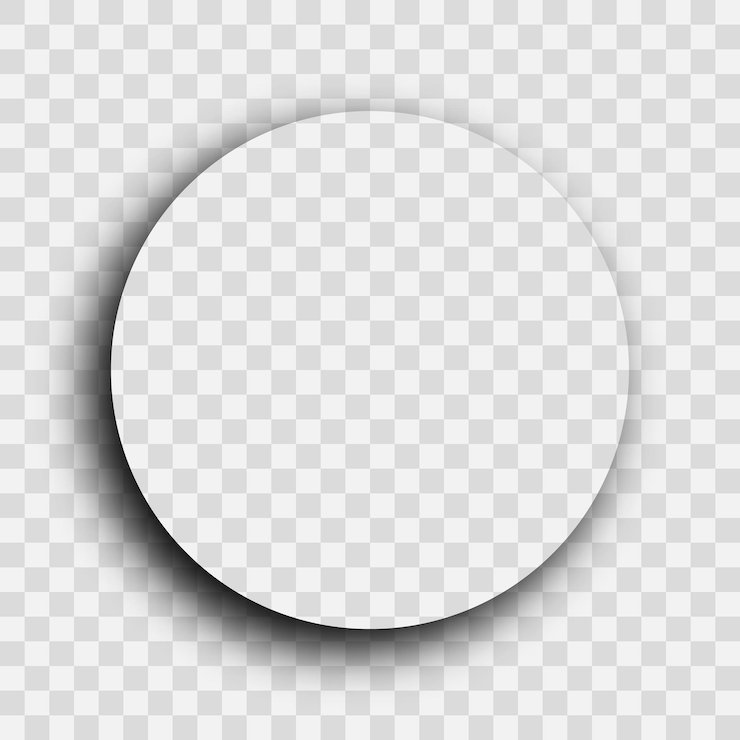 Vecteur ombre réaliste transparente foncée. ombre de cercle isolé sur fond transparent. illustration vectorielle.