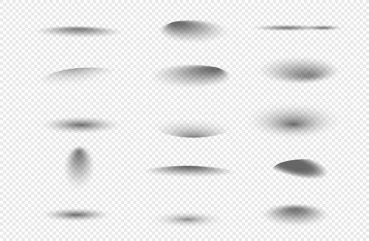 Vecteur ombre ronde réaliste ombres isolées sur un fond transparent
