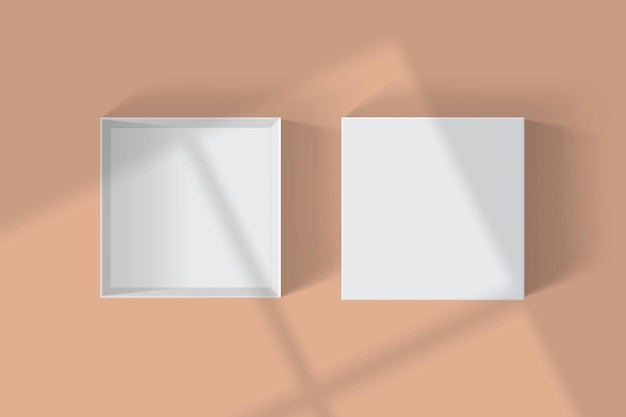 ombres des fenêtres sur une boîte blanche