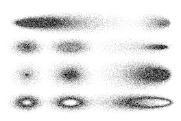 Ombres pointillées ensemble d'éléments de conception pointillés décoloration gradient pointillement dessin de pointillement ombrage en utilisant
