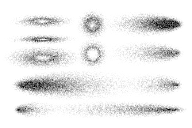 Ombres pointillées ensemble d'éléments de conception pointillés décoloration gradient pointillement dessin de pointillement ombrage en utilisant