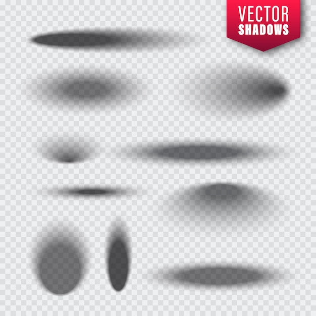 Vecteur ombres vectorielles sur fond transparent ombre isolée réaliste illustration vectorielle