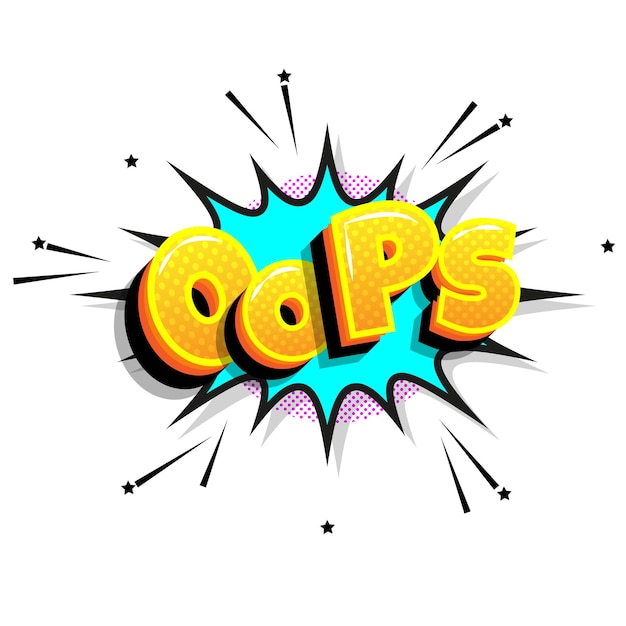 Omg aïe oops salutation wow bulle de dialogue texte comique Effet sonore de style pop art coloré