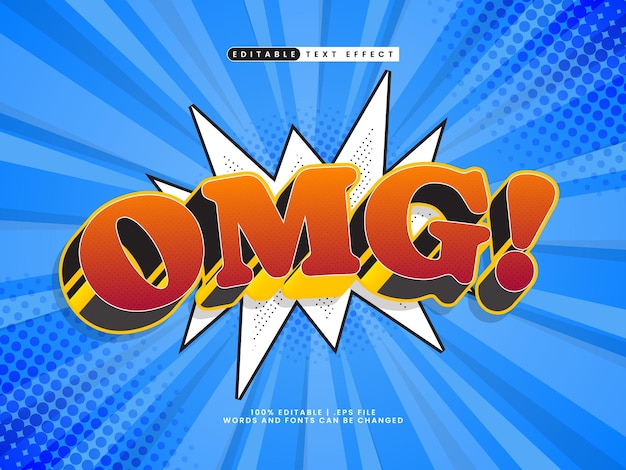 omg effet de texte 3D modifiable dans un modèle de style comique