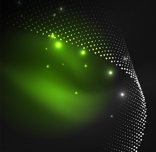 Onde lumineuse 3D de particules incandescentes