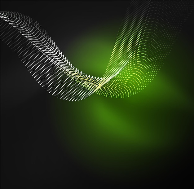 Onde lumineuse 3D de particules incandescentes