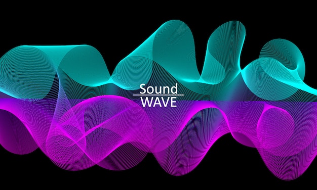 Onde Sonore. Forme Abstraite. Couler . Fond Fluide Moderne. Liquid Wave. Forme De Flux. Texture Liquide. L'écoulement D'un Fluide.