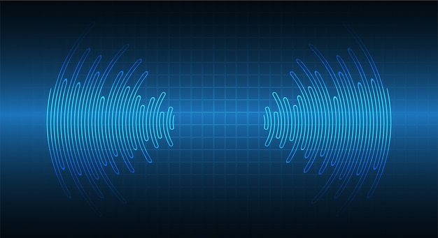 Ondes Sonores Oscillant De La Lumière Bleue Foncée