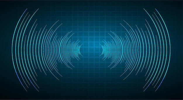 Ondes Sonores Oscillant De La Lumière Bleue Foncée