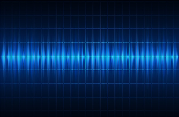 Ondes Sonores Oscillant De La Lumière Bleue Foncée