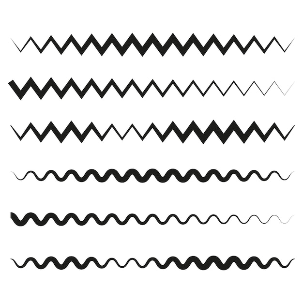 Vecteur ondulation ondulée répétable horizontalement ondulée et bande de ligne en zigzag illustration vectorielle