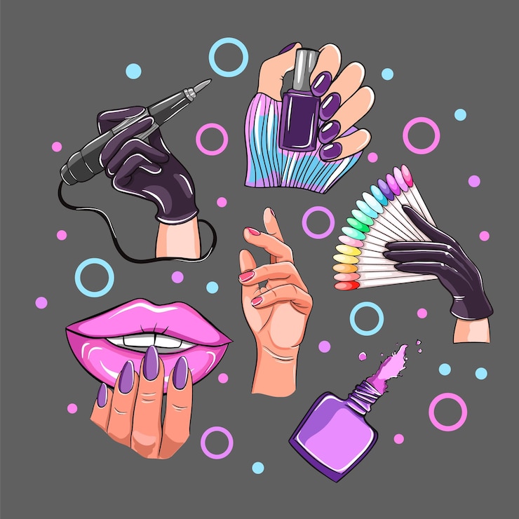 Vecteur ongles et manucure concept vector illustration art