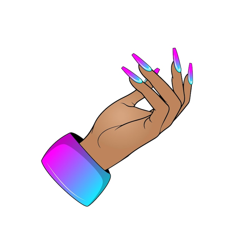 Vecteur des ongles ombre élégants