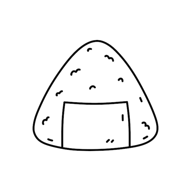 Onigiri Isolé Sur Fond Blanc Nourriture Japonaise Illustration De Doodle Dessinée à La Main Vectorielle