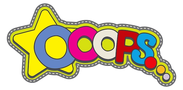 Oops Patch Design D'autocollant De Tissu Pop Art