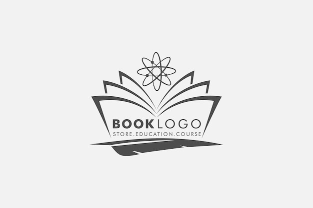 Vecteur open book logo sience education flat vector logo design