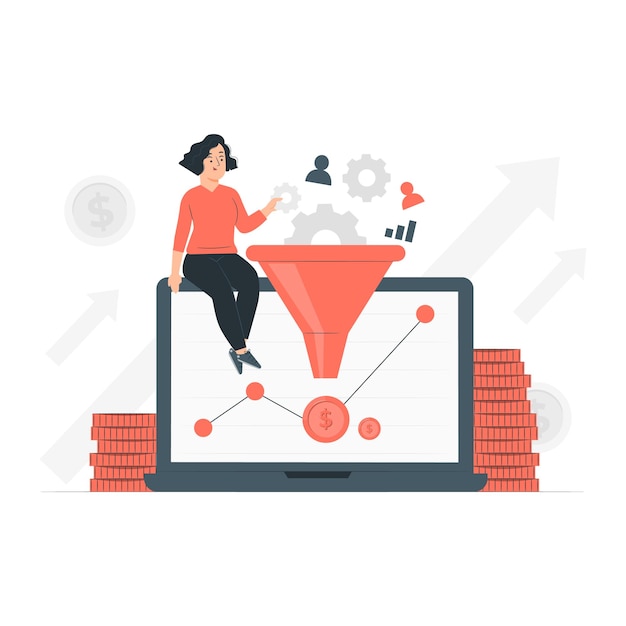 Optimisation du taux de conversion Vecteur d'illustrations semi-plat