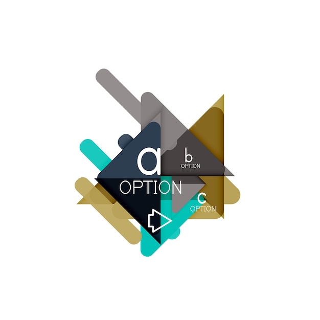 Option de conception de visualisation de données triangulaires mise en page infographique
