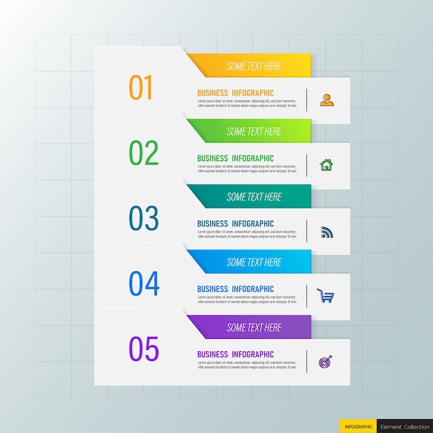 Vecteur options de modèle d'infographie moderne 5.