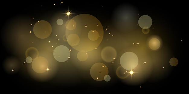 L'or bokeh sur fond noir isolé abstrait l'or brillant étincelle l'élément bokeh