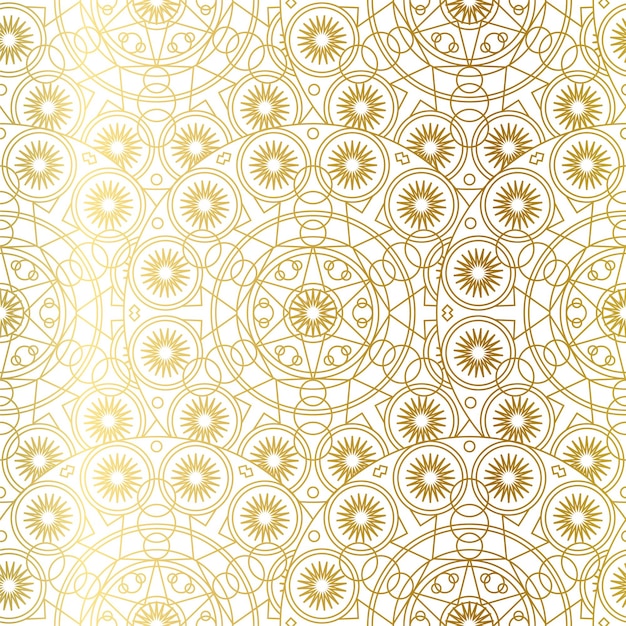 Or Luxe Art Mandala Boho Seamless Pattern