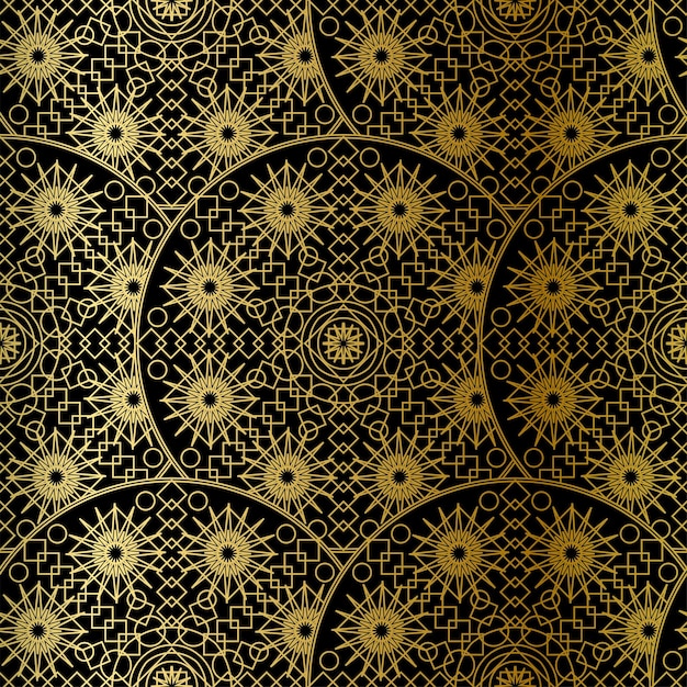 Or Luxe Art Mandala Boho Seamless Pattern