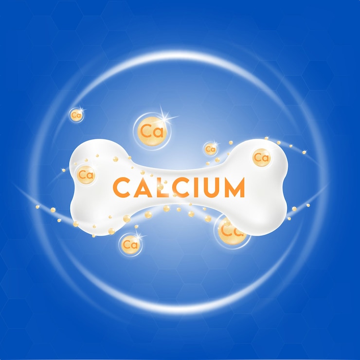 Vecteur or minéral de calcium. capsule glossy drop pill complexe de minéraux et de vitamines. complément alimentaire osseux, concept médical ou de soins de santé.