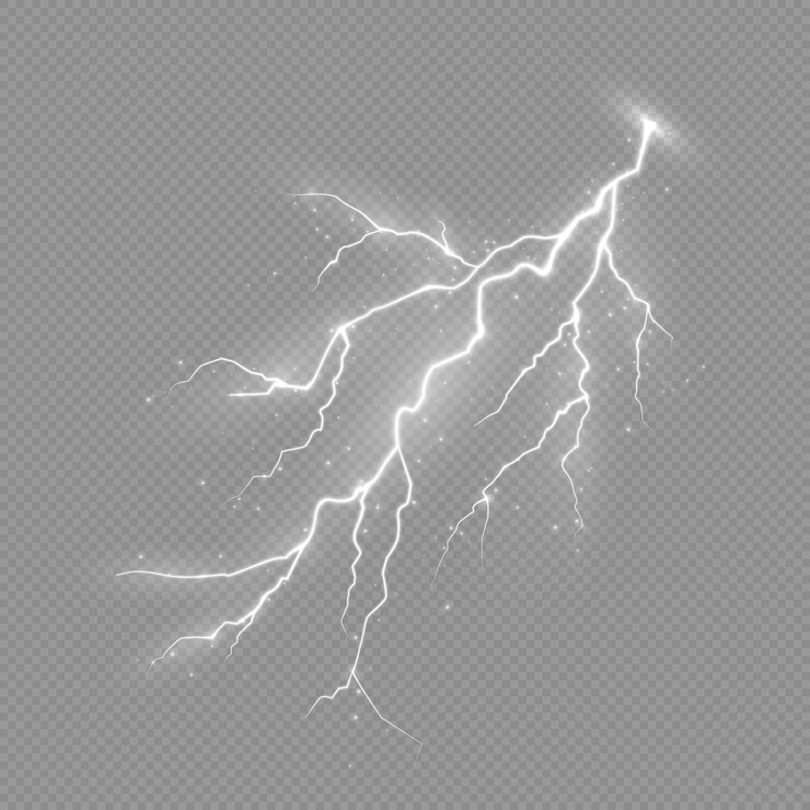 Orage et foudre l'effet de la lumière et de l'éclat