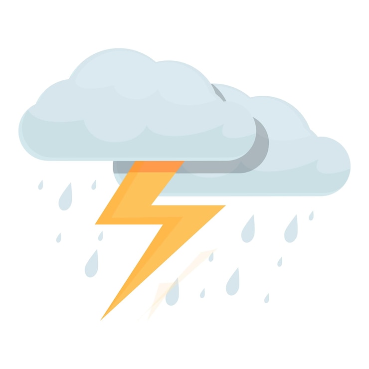 Vecteur orage icône dessin animé vecteur tonnerre éclair flash boulon