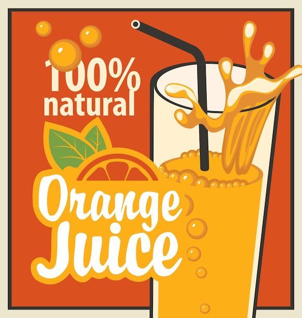 Vecteur orange affiche du jus