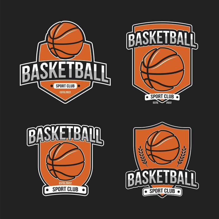 Orange Basketball emblème crête clip art vector collection