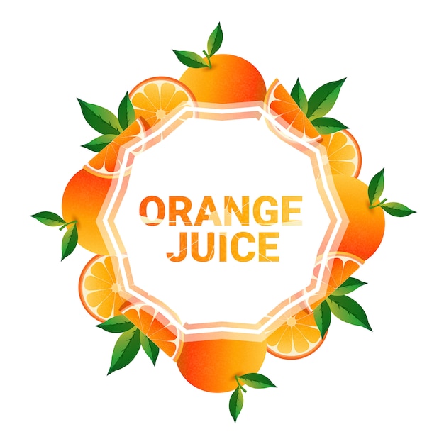Orange Fruit Coloré Cercle Copie Espace Organique Sur Fond Blanc