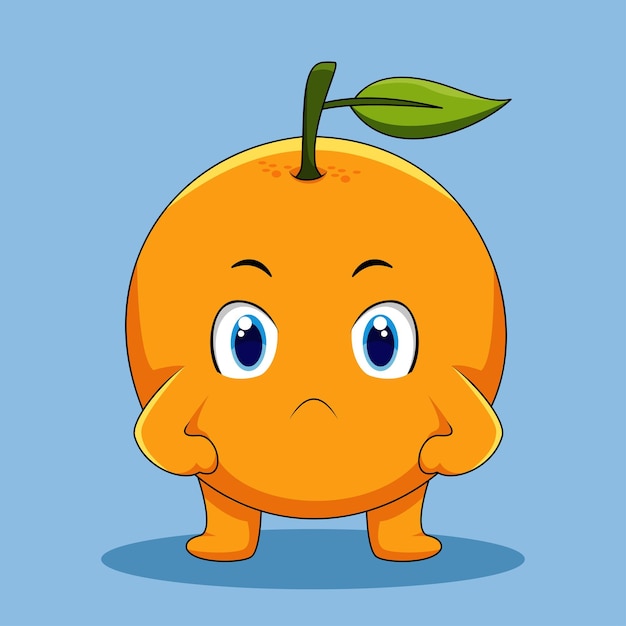 Orange Mignonne A Une Illustration D'expression En Colère