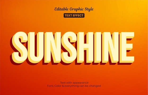 Orange Sunshine, Effet De Style De Texte Modifiable