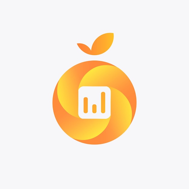 Oranges Avec Un Graphique à Barres En Eux. Le Logo Est Amusant Et A L'air Frais.