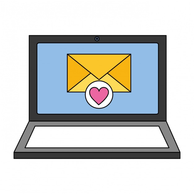 Ordinateur Portable Email Love Médias Sociaux