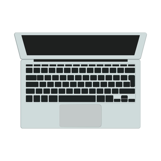 Vecteur un ordinateur portable ouvert sur un fond blanc