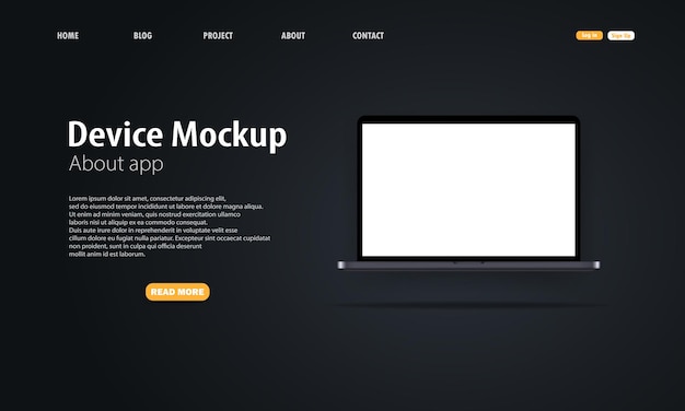 Ordinateur Portable Réaliste Avec écran Vide Et Ombre
