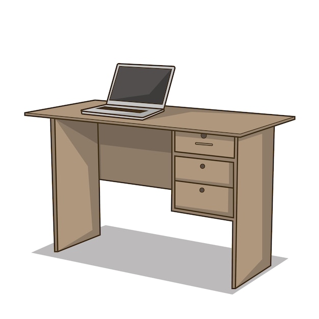 Ordinateur portable sur une table en bois