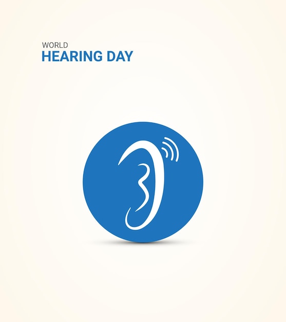Oreille De La Journée Mondiale De L'audition Avec Une Vague De Musique Conception De La Journée De L'ouïe Pour Les Médias Sociaux Affiche 3d